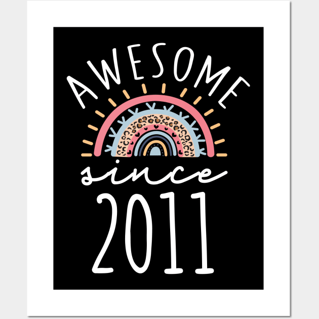 Awesome since 2011 11th birthday Born in 2011 Birthday Gift Wall Art by BadDesignCo